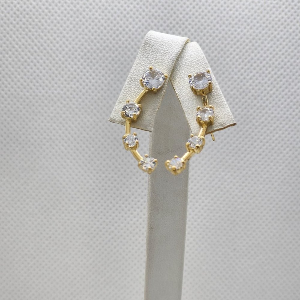 Brand New Brazilian 18k Gold Filled Cuff Style Earrings